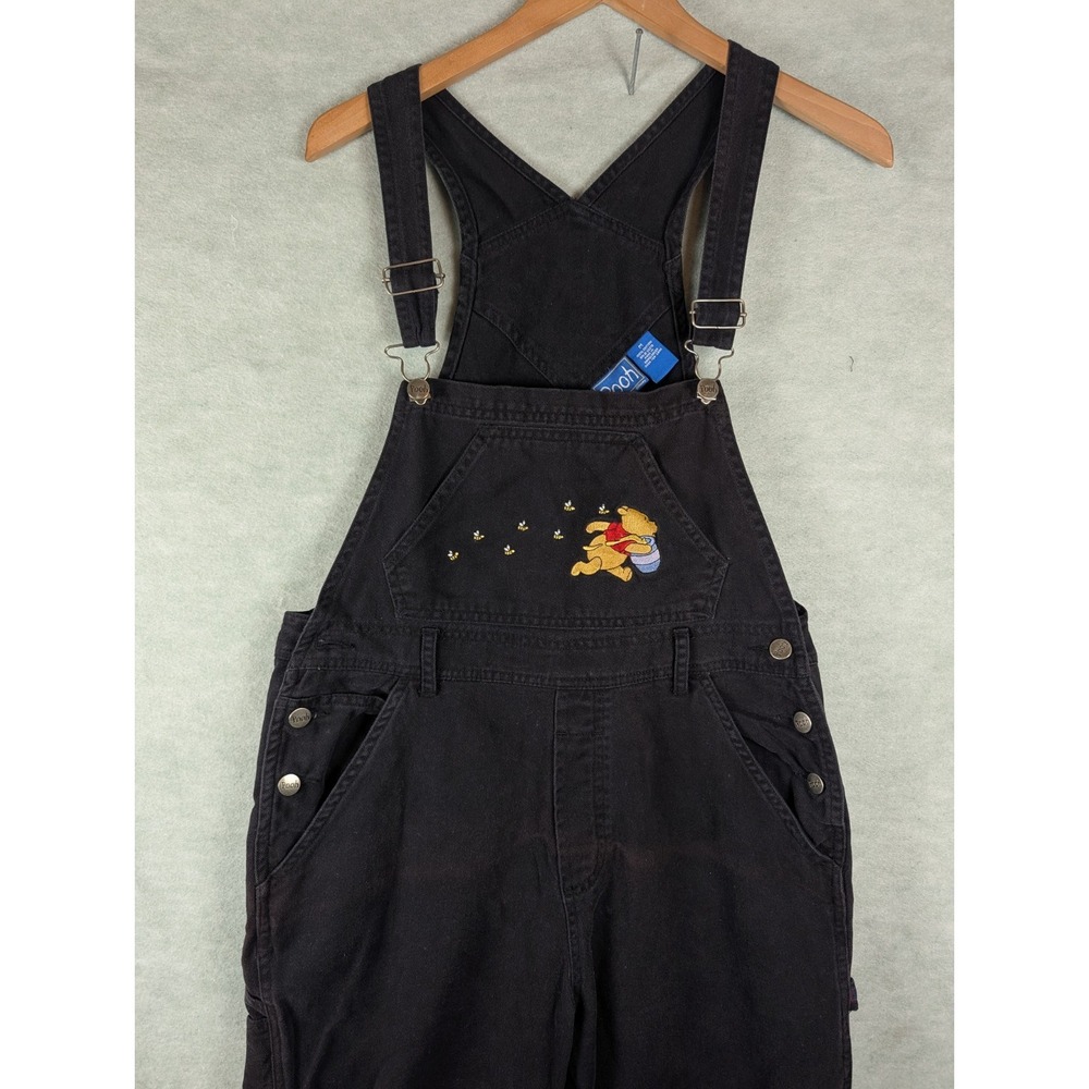 Disney Winnie the Pooh Overalls Women's Sz M Vintage (Read) -1 Button Missing
